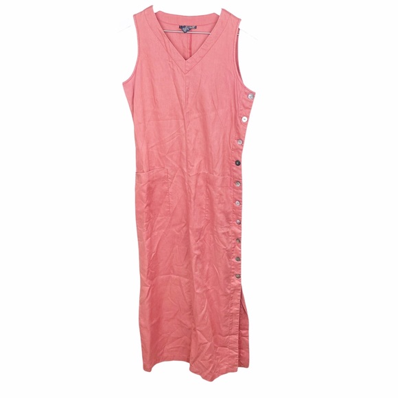 Harold's Vintage Side Button Linen Maxi Dress - Picture 1 of 9